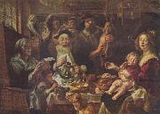 Jacob Jordaens Jacob Jordaens, As the Old Sang, So the young Pipe. France oil painting artist
